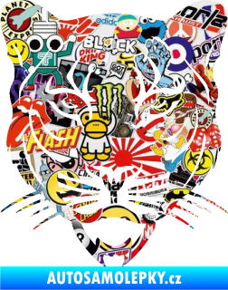 Samolepka Panter 002 hlava black panther Sticker bomb