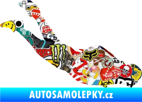 Samolepka Parašutista 003 pravá skok z letadla Sticker bomb