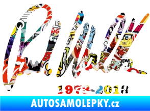 Samolepka Paul Walker 003 podpis a datum Sticker bomb