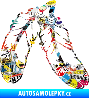 Samolepka Peříčka 003 pravá indiánský motiv Sticker bomb