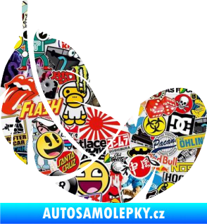 Samolepka Peříčko 008 pravá Sticker bomb