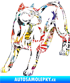 Samolepka Pes 007 levá Pitbull Sticker bomb