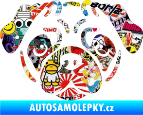 Samolepka Pes 067 Mopsík Sticker bomb