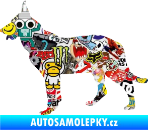 Samolepka Pes 079 levá Německý ovčák Sticker bomb