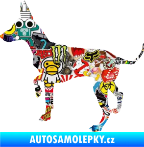 Samolepka Pes 093 levá Pražský krysařík Sticker bomb