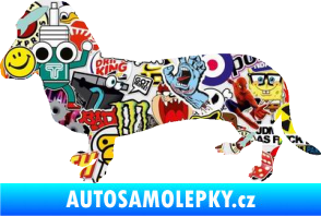 Samolepka Pes 094 levá Baset Sticker bomb