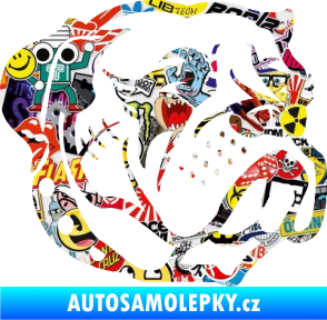 Samolepka Pes 097 pravá Buldok Sticker bomb