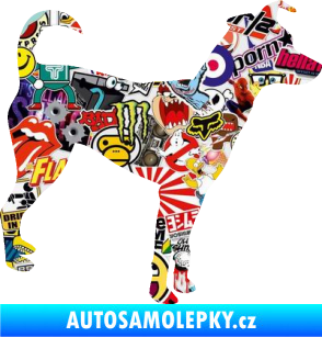 Samolepka Pes 100 pravá Pražský krysařík Sticker bomb