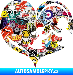 Samolepka Pes 103 pravá dej pac srdce Sticker bomb