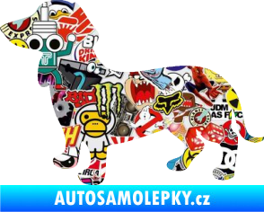 Samolepka Pes 112 levá Jezevčík Sticker bomb