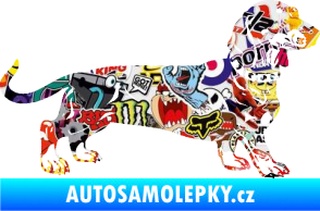 Samolepka Pes 122 pravá jezevčík Sticker bomb