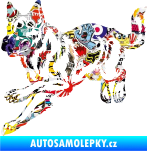 Samolepka Pes 124 levá  německý ovčák  Sticker bomb