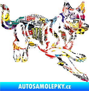 Samolepka Pes 124 pravá  německý ovčák  Sticker bomb