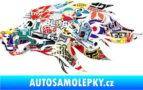 Samolepka Pes 127 levá hlava Sticker bomb