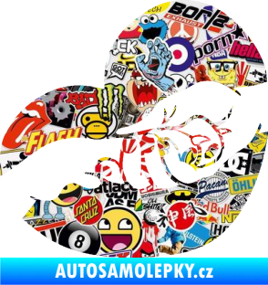Samolepka Pes 129 levá packa v ruce Sticker bomb