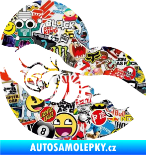 Samolepka Pes 129 pravá packa v ruce Sticker bomb