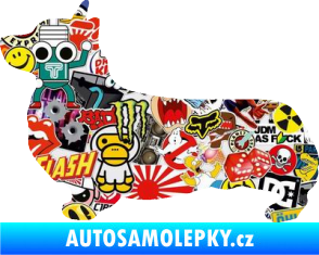 Samolepka Pes 164 levá Welsh Corgi Pembroke Sticker bomb