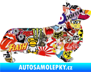 Samolepka Pes 164 pravá Welsh Corgi Pembroke Sticker bomb
