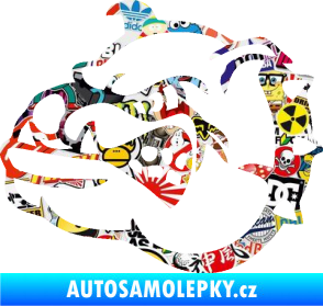 Samolepka Pes 169 levá rozzuřený buldok Sticker bomb