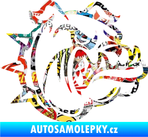 Samolepka Pes 171 pravá rozzuřený buldok Sticker bomb