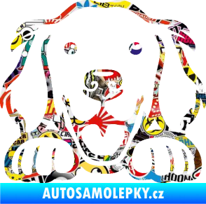 Samolepka Pes 175 pravá hlavička vykukuje Sticker bomb