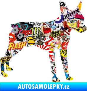 Samolepka Pes 178 pravá pražský krysařík Sticker bomb