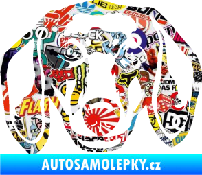 Samolepka Pes 180 pravá jezevčík  Sticker bomb