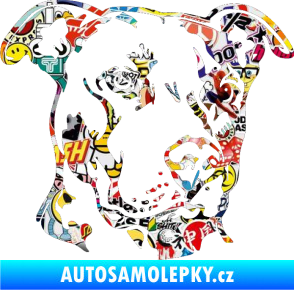 Samolepka Pes 198 pitbull pravá Sticker bomb