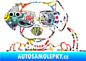 Samolepka Pes s brýlemi 101 levá v autě Sticker bomb