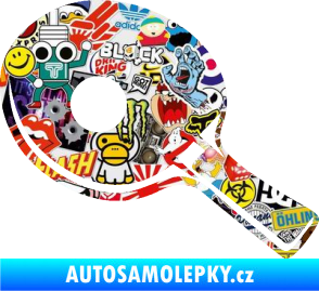 Samolepka Ping pong pálka levá Sticker bomb