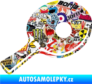 Samolepka Ping pong pálka pravá Sticker bomb