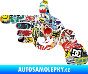 Samolepka Pistole 002 levá han gun Sticker bomb
