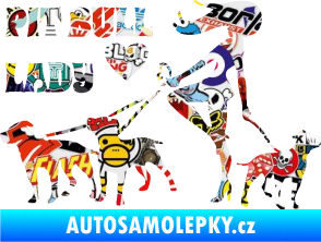 Samolepka Pit Bull lady levá Sticker bomb