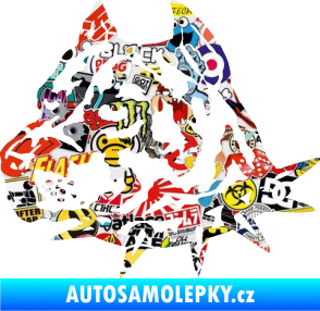 Samolepka Pitbull hlava 006 levá Sticker bomb
