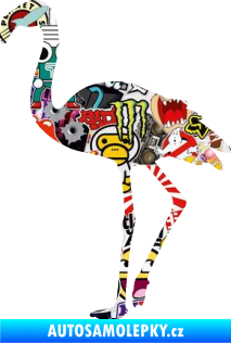 Samolepka Plameňák 001 levá Sticker bomb