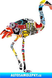 Samolepka Plameňák 001 pravá Sticker bomb