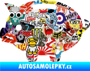 Samolepka Prasátko pokladnička levá Sticker bomb