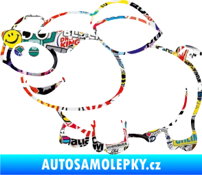 Samolepka Prase 006 levá frajer v brýlích Sticker bomb