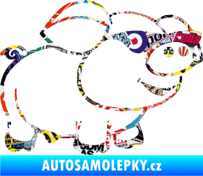 Samolepka Prase 006 pravá frajer v brýlích Sticker bomb