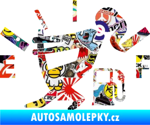 Samolepka Prázdná nádrž 002 palivoměr, varianta s ženou Sticker bomb