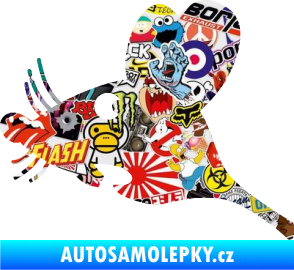 Samolepka Překvapená myš levá Sticker bomb