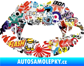 Samolepka Pusa 005 upíří polibek Sticker bomb