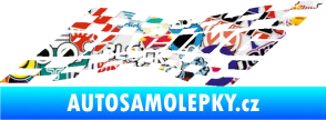 Samolepka Racing nápis v šachovnici Sticker bomb