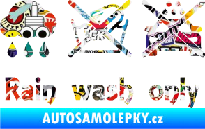 Samolepka Rain wash only nápis  Sticker bomb