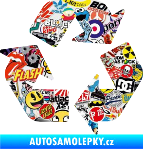Samolepka Recyklace 001 symbol Sticker bomb