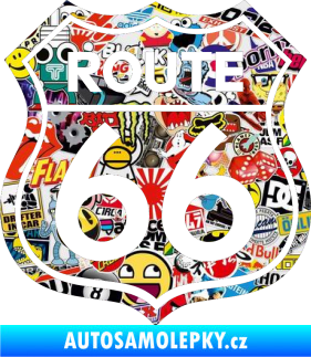Samolepka Route 66 - jedna barva Sticker bomb