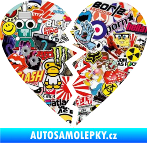 Samolepka Rozbité srdce 001  Sticker bomb