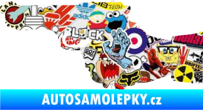 Samolepka Ruka s pistolí 001 levá ruce vzhůru Sticker bomb