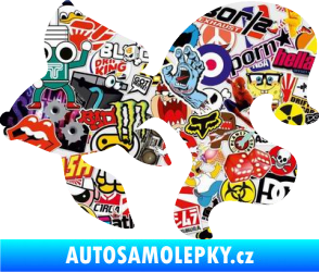 Samolepka Ryba 019 levá závojnatka Sticker bomb