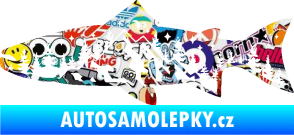 Samolepka Ryba 021 levá noční rybaření Sticker bomb
